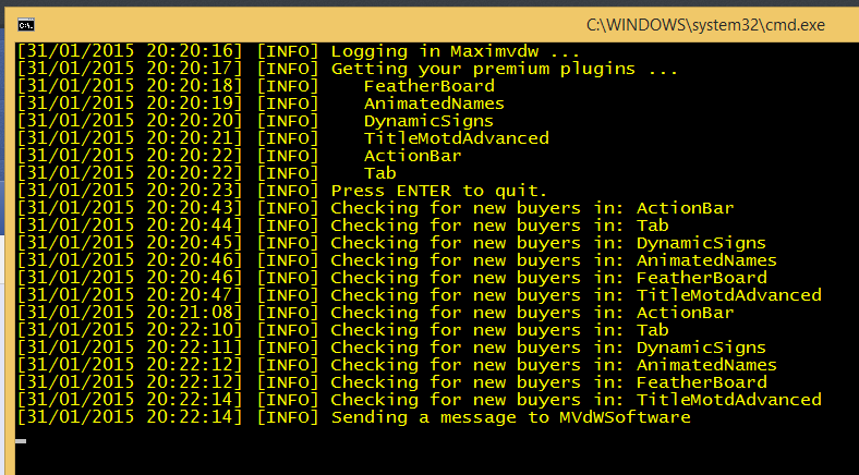Spigot PM Auto Send | SpigotMC - High Performance Minecraft Software