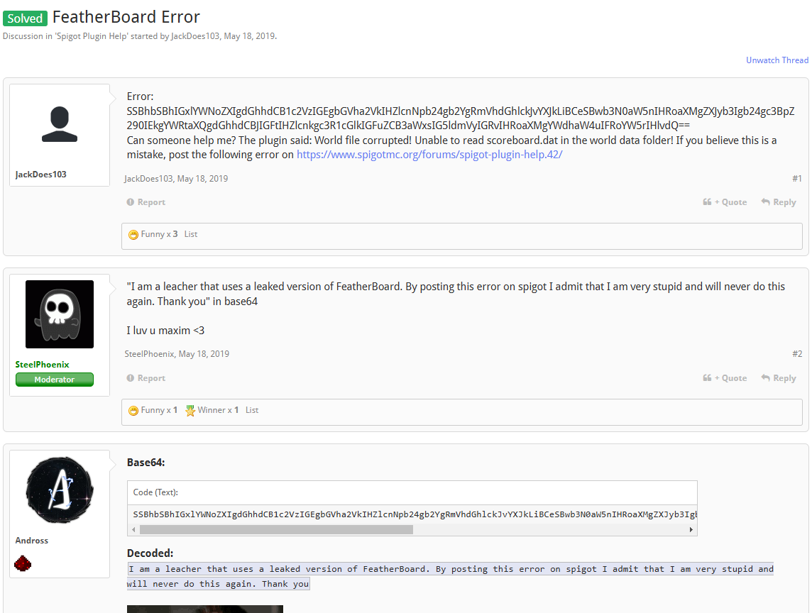 Solved - FeatherBoard | The 10-year story | SpigotMC - High Performance ...